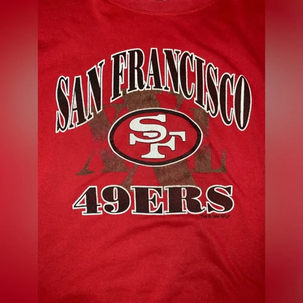 Vintage 1994 Hanes San Francisco 49ers‎ NFL Red Crewneck Sweater Men's Size XL